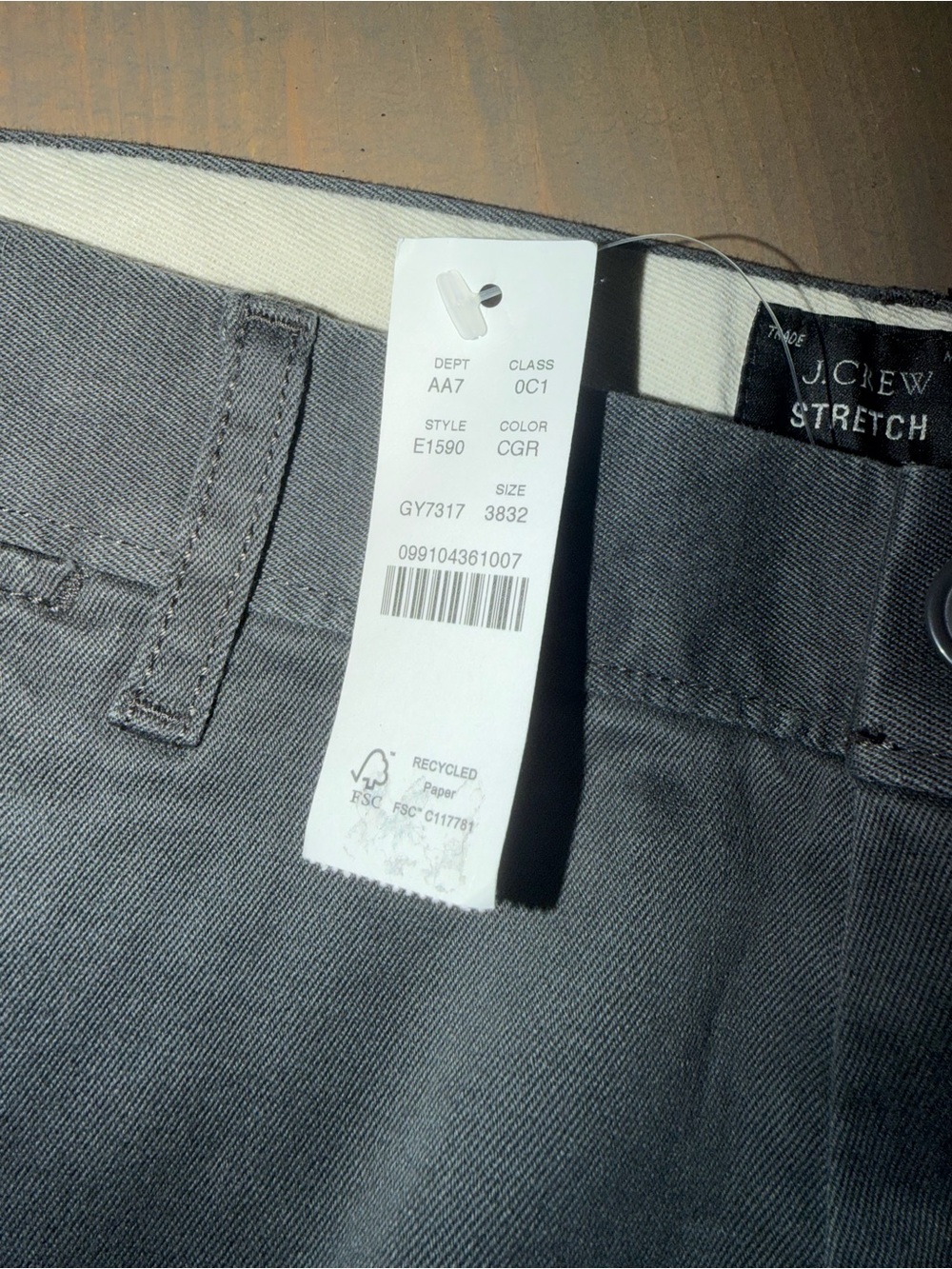 J. Crew Stretch Pants in Charcoal Gray